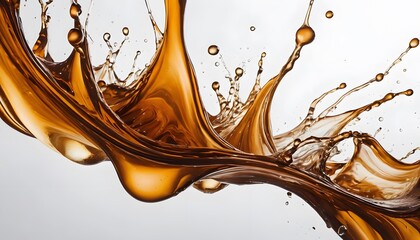 Leinwandbilder - Dynamic Brown Liquid Splash, A Visually Striking Image For Use In Creative Designs, Flowing Fluid Motion, Great For Backgrounds Or Mockups. Perfect For Food Or Beverage Related Projects.