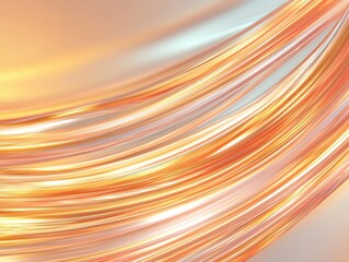 Poster - Abstract background image featu flowing orange and beige silk-like ribbons creating a smooth and elegant design perfect for luxury ing or presentation templates.