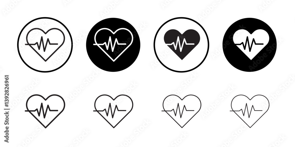 Heart rate icon vector logo set collection for web app ui Stock Vector ...