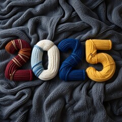 Fototapete - 2025 숫자 아트 디자인 – 기호와 도형이 어우러진 미술적 표현(2025 Vector Number Design – Celebration-Inspired Symbolic Art)