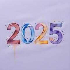 Fototapete - 2025 숫자 아트 디자인 – 기호와 도형이 어우러진 미술적 표현(2025 Vector Number Design – Celebration-Inspired Symbolic Art)