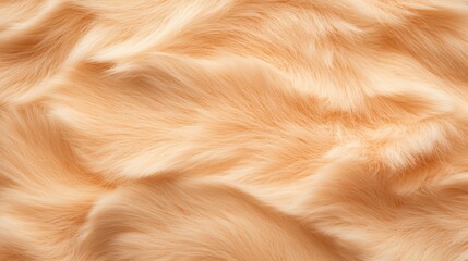 Poster - Rabbit Fur Production Concept, Detailed Close-Up of Soft and Fluffy Rabbit Fur Texture in Light Brown Color for Background Use