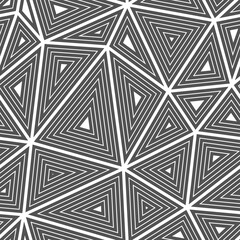 Poster - Triangles pattern. Big shape size. Multiple repeated inner triangles. Solid Color style. Repeatable pattern. Beautiful vector tiles. Seamless vector illustration.