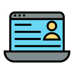 Poster - online resume vector icon