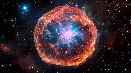 Wall Mural - spectacular supernova interior: vibrant cosmic cloud, stunning space nebula, colorful celestial phen
