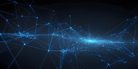 Aufkleber - abstract network visualization, digital connections represented. technology background shows data fl