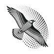 © openwork99 - Flying Bird with Halftone Dot Background Illustration