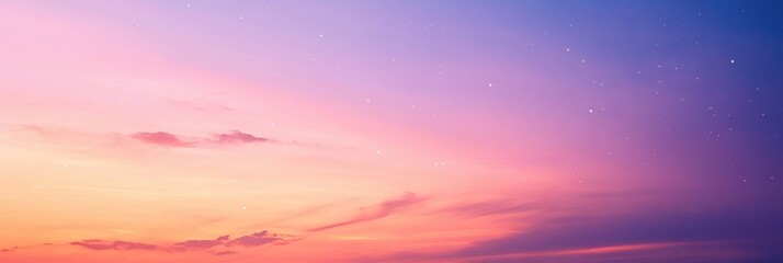 Aufkleber - Dreamy sky gradient transitions from peach to lavender with scattered stars in a serene evening setting perfect for contemplation or inspiration