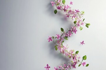 Aufkleber - Double helix DNA strand formed by blooming flowers and leaves, symbolizing organic evolution and natures beauty in vibrant colors