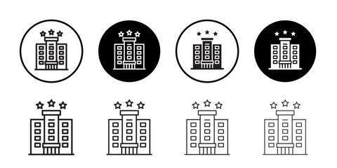 3 star Hotel icon vector logo set collection for web app ui