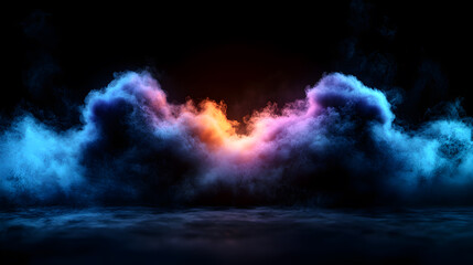 Wall Mural - a blue and orange cloud of smoke