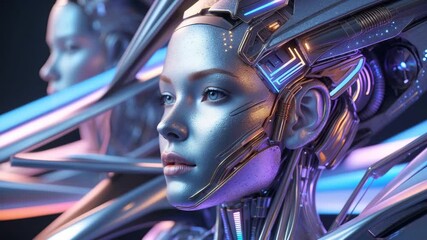 Poster - Collage of AI Concept Artwork. Infographic Elements. Creative Banner Design. Textured Background. Space for Text. Design.
