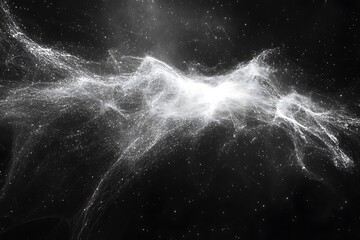 a celestial nebula radiating light across a vast and dark expanse