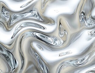 Aufkleber - Abstract liquid metal, silver, flowing, ripples, metallic, texture, surface