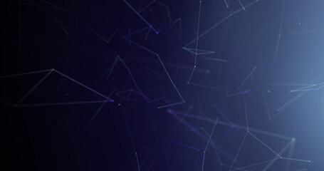 Poster - image of network of connections over purple background