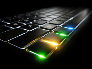 Poster - Keyboard with colorful backlighting showcasing modern technology and design features