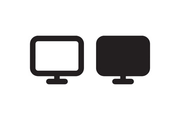 Fototapete - Monitor screen icon in outline and solid style vector