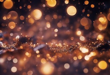 Wall Mural - abstract background glitter black shiny fall filter blurred gold glistering celebration holiday grun