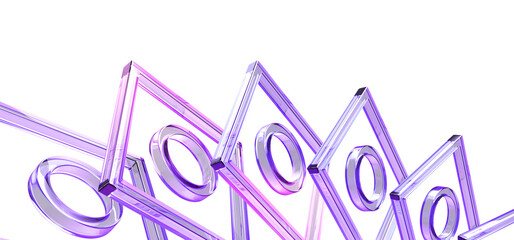 Poster - 3d abstract glass square wireframe with circle inside. Iridescent crystal transparent grid shapes with holographic gradient, pattern of lines, digital tech background, render banner