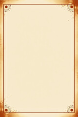 Poster - Vintage paper with tan surface. Frame shows brown border. Decoration circles are on the corners. Background is aged and simple. It presents a space for words.
