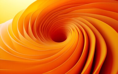Fototapete - Abstract Orange Swirl Captivating 3D Render of Curving Forms in Warm Tones for Modern Backgrounds and Design Projects : Generative AI
