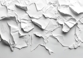 Poster - Crisp Abstract Background of White Crumpled Paper Texture Perfect for Minimalist Designs and Modern Backdrop Ideas : Generative AI