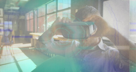 Aufkleber - image of scope scanning with glitch and man using vr headset