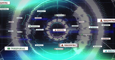 Poster - image of social media icons over scope scanning