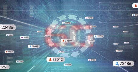Poster - image of social media icons over scope scanning