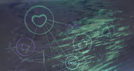 Poster - Image of scope scanning with glitch and network of connections
