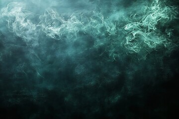 Poster - Mystical Turquoise Smoke Background Texture with Dark Overlay for Product Photography and Graphic Design : Generative AI