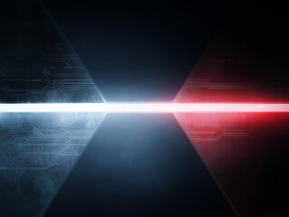 Aufkleber - Futuristic fight promo background with metallic texture and glowing lights