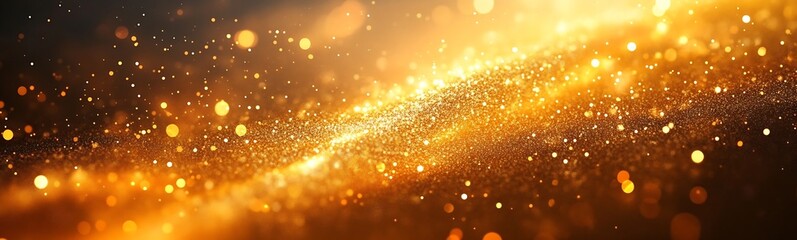 Poster - Golden Sparkle Glittering Background Festive Glamour Elegant Design for Celebrations and Special Occasions Abstract Shiny Holiday : Generative AI