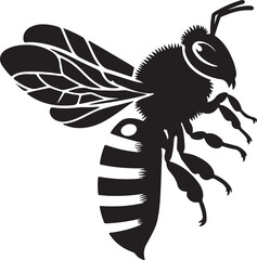 silhouette vector design of bee on white background