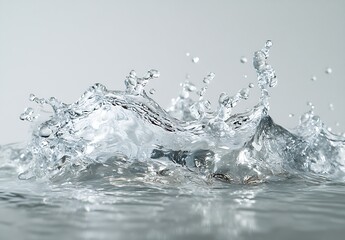 Fototapete - Vibrant high definition closeup of water splashing beautifully against a smooth surface producing shimmering droplets of water : Generative AI