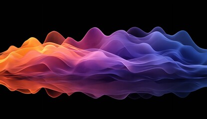 Leinwandbilder - Vibrant abstract wave illustration with rich hues creating movement and energy : Generative AI