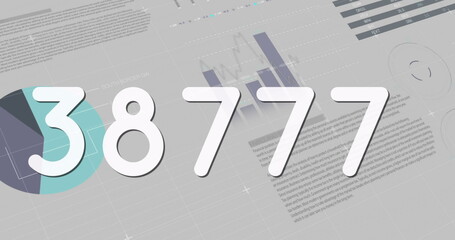 Poster - image of numbers changing over statistics