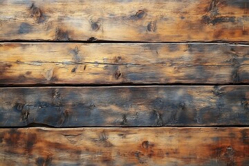 Fototapete - Rustic Wooden Planks with Dark Stain Textured Background for Carpentry or Weathered Wood Grain Design : Generative AI