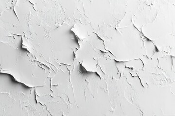 Poster - Abstract White Texture Background of Cracked Paint on Wall with Neutral Monochrome Palette for Artistic Designs : Generative AI