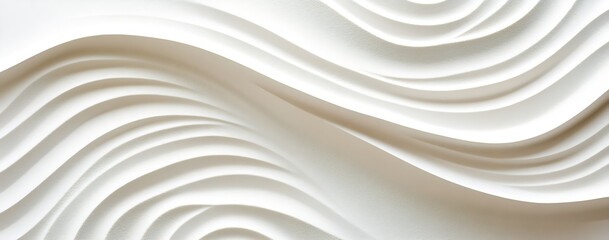 Poster - Abstract White Sand Waves Texture Minimalist Background Elegant Design Organic Pattern Smooth Curves Neutral Tone : Generative AI