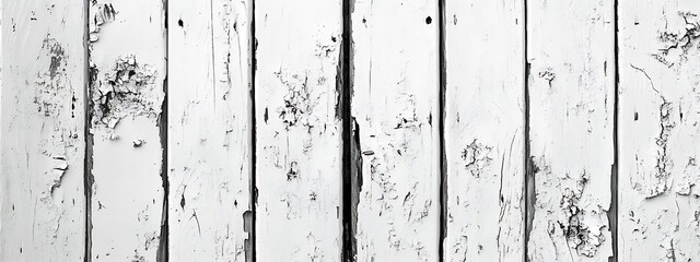 Fototapete - Rustic White Wood Texture with Peeling Paint for Backgrounds and Creative Projects Backdrop of Aged Wooden Planks : Generative AI