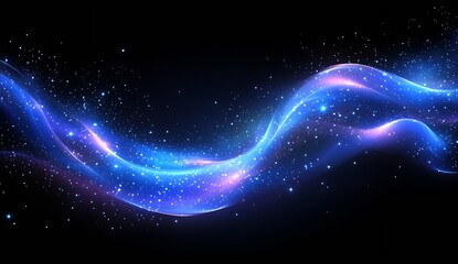 Leinwandbilder - Stunning cosmic wave of vibrant colors and space dust illuminates the night sky in high definition : Generative AI