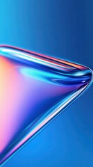 Poster - Iridescent curved surface blending soft blue, pink, purple tones into mesmerizing abstract color gradient
