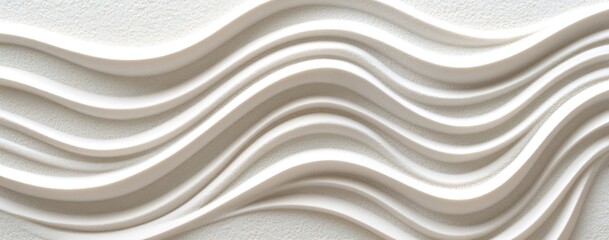 Poster - Abstract White Sand Wave Texture Minimalist Serene Background Artistic Desert Design Peaceful and Calming Natural Pattern : Generative AI