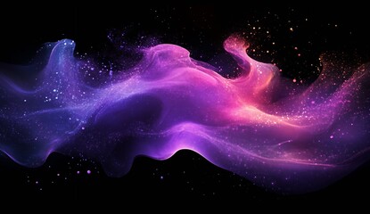 Poster - Vibrant abstract art of colorful swirling smoke in shades of purple and blue against a dark background : Generative AI