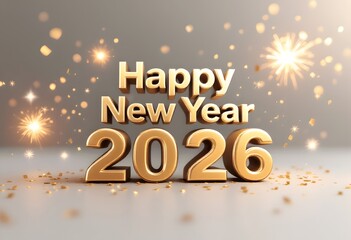 Poster - Happy New Year 2026 with glittering