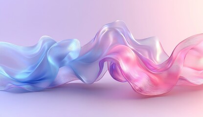 Fototapete - Lively flowing fabric waves in beautiful pastel colors presenting an artistic abstract view for creative projects : Generative AI