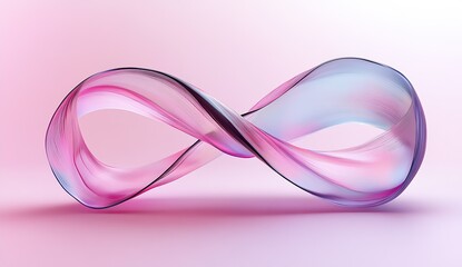 Poster - Elegant infinity loop design in pink and blue colors represents creativity and fluidity in art : Generative AI