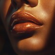 © pailin_chaipukdee - Close Up Bronze Shimmering Lip Gloss Golden Light