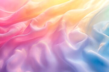 Leinwandbilder - Pastel Rainbow Silk Fabric Background with Soft Draped Texture Abstract Colorful Material for Fashion and Design Ideas : Generative AI